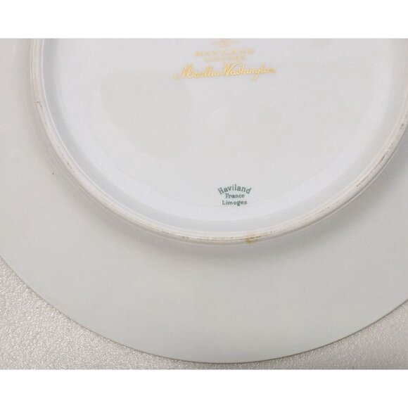 Martha Washington Haviland Salad Plate Gold Starburst St names in Green Rings Li - Picture 2 of 14